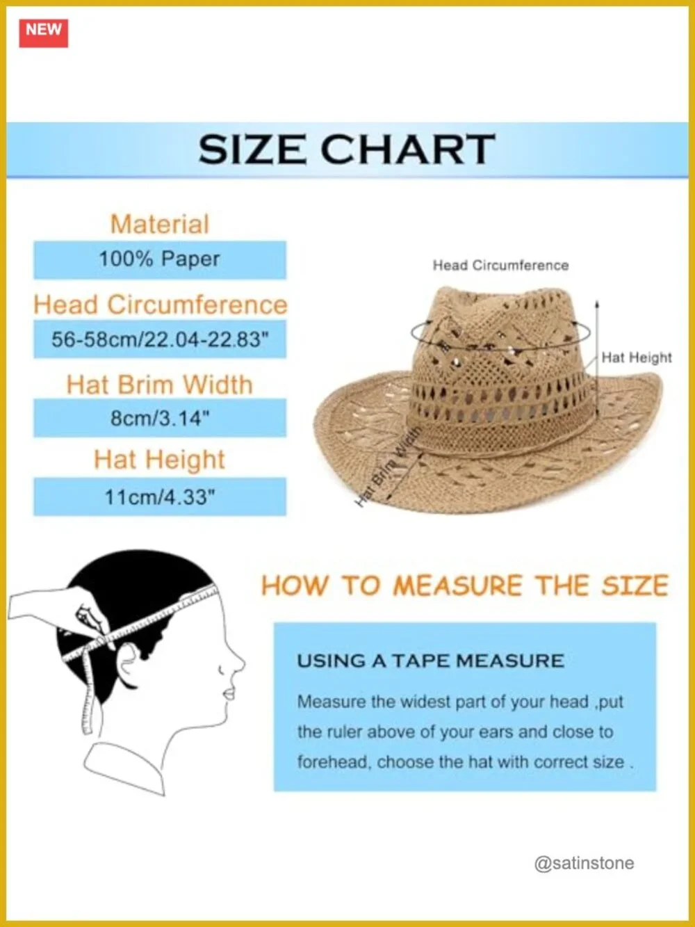 Straw Cowboy Sun Hat Roll Up Brim Hollow Out Breathable Adjustable
